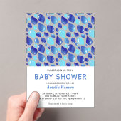 Blue Balloon Pattern Baby Boy Baby Dusche Acryleinladungen (Insitu (Handheld))