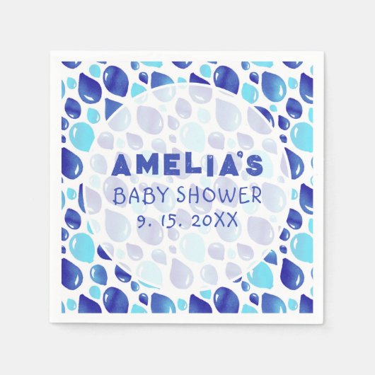 Blue Balloon Pattern Baby Girl Baby Dusche Serviette (Vorderseite)