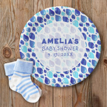 Blue Balloon Pattern Baby Girl Baby Shower