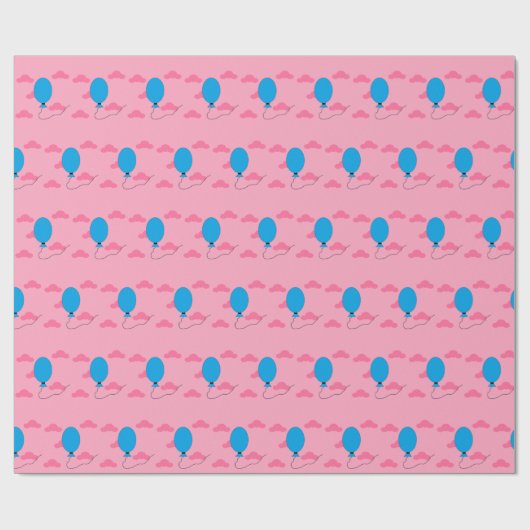 Blue Balloon Rising Geschenkpapier (Flach)