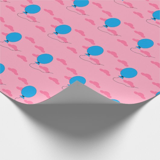 Blue Balloon Rising Geschenkpapier (Ecke)