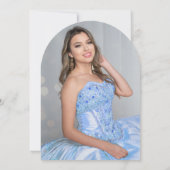 Blue Balloon Sparkle Quinceañera Foto Einladung (Rückseite)