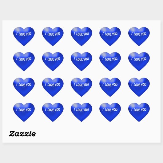 Blue Balloon Style Heart Sticker (Blatt)
