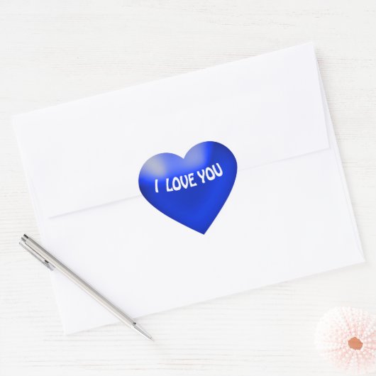 Blue Balloon Style Heart Sticker (Umschlag)