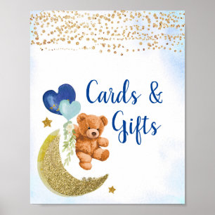 Blue Balloon Teddy Bären Cards and Gipsposter Poster