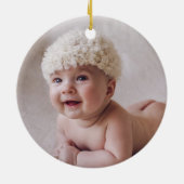 Blue Balloon Teddy Bear Baby First 1. Weihnachten Keramik Ornament (Hinten)