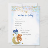 Blue Balloon Teddy Bear wünscht Baby Game Card Einladung (Vorderseite)