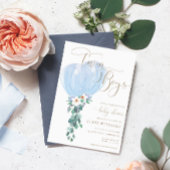 Blue Balloon Twin Boys Baby Dusche Einladung