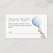 Blue Balloon Wildblume Diaper Raffle Baby Dusche Begleitkarte (Vorderseite)