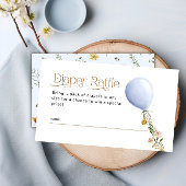 Blue Balloon Wildblume Diaper Raffle Baby Dusche Begleitkarte
