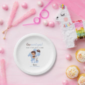 Blue Balloons Baby Boy First Birthday Pappteller (Party)