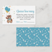 Blue Balloons Baby Boy rät wie viele Gummies Game Begleitkarte (Vorne/Hinten)