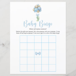 Blue Balloons Baby Dusche Bingo Spiel
