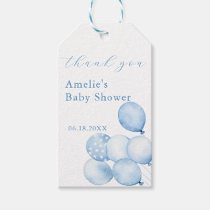 Blue Balloons Baby Dusche Vielen Dank für Ihr Inte Geschenkanhänger