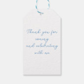 Blue Balloons Baby Dusche Vielen Dank für Ihr Inte Geschenkanhänger (Rückseite)