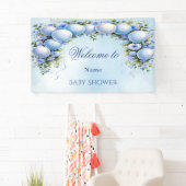 Blue Balloons Baby Shower Banner (Insitu)