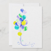 Blue Balloons Baby Shower Einladung (Rückseite)