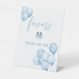 Blue Balloons Baby Shower Favorit Pedestal Schild