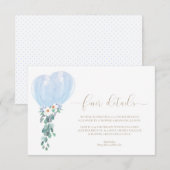 Blue Balloons Baby Shower Finder Details Karte (Vorne/Hinten)