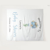 Blue Balloons Baby Shower Wandteppich (Vorderseite (Horizontal))