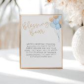 Blue Balloons Blessing Bear Poster