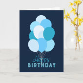 Blue Balloons Blue Happy Birthday Karte (Gelbe Blume)