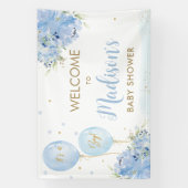 Blue Balloons Blues Baby Dusche Begrüßung Hintergr Banner (Vertikal)