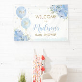 Blue Balloons Blues Baby Dusche Begrüßung Hintergr Banner (InSitu)