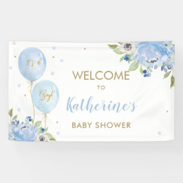 Blue Balloons Blues Baby Dusche Begrüßung Hintergr Banner