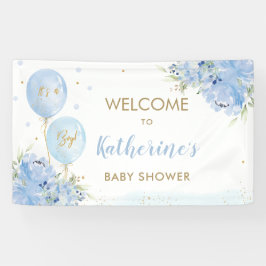 Blue Balloons Blues Baby Dusche Begrüßung Hintergr Banner