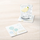 Blue Balloons Boy Baby Shower Rechteckiger Pappuntersetzer (Vor Ort)