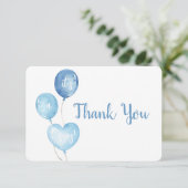 Blue Balloons Boy Danke Karte (Stehend Vorderseite)