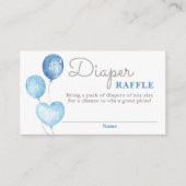 Blue Balloons Boy Diaper Raffekarte Begleitkarte (Vorderseite)