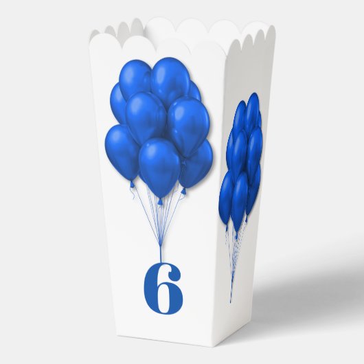 Blue Balloons Chiles Birthday Age Template Geschenkschachtel (Vorderseite)