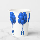 Blue Balloons Chiles Birthday Age Template Pappbecher (Vorderseite)