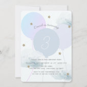 Blue Balloons & Clouds Geburtstagsparty Einladung (Vorderseite)