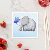 Blue Balloons Elephant Boy Baby Shower Serviette (Beispiel)