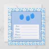 Blue Balloons Geburtstagsparty Einladungen (Rückseite)