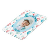 Blue Balloons Happy Birthday Foto Magnet (Linke Seite)