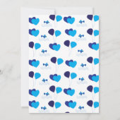 Blue Balloons Hearts Boy Kindergeburtstag Party Einladung (Rückseite)