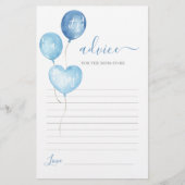 Blue Balloons Junge Ratschläge für Mama auf Karte (Vorderseite)