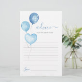 Blue Balloons Junge Ratschläge für Mama auf Karte (Stehend Vorderseite)