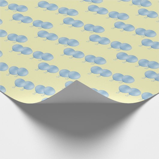 blue balloons on cream XL gift wrap Geschenkpapier (Ecke)