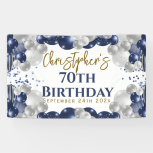 Blue Balloons Party zum 70. Geburtstag Willkommen Banner