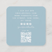 Blue Balloons & Stars Kids Event Planner QR Code Quadratische Visitenkarte (Rückseite)