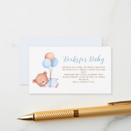 Blue Balloons Teddy Bear Baby Dusche Begleitkarte