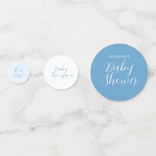 Blue Balloons Teddy Bear Baby Shower Konfetti (Rückseiten)