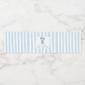 Blue Balloons Teddy Bear Birthday Wasserflaschenetikett (Einzelnes Label)