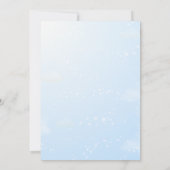 Blue Balloons, Teddy Bear Boy Babydusche Einladung (Rückseite)