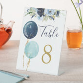 Blue Balloons Tischnummer Podestschild Sockelschild (In Situ)